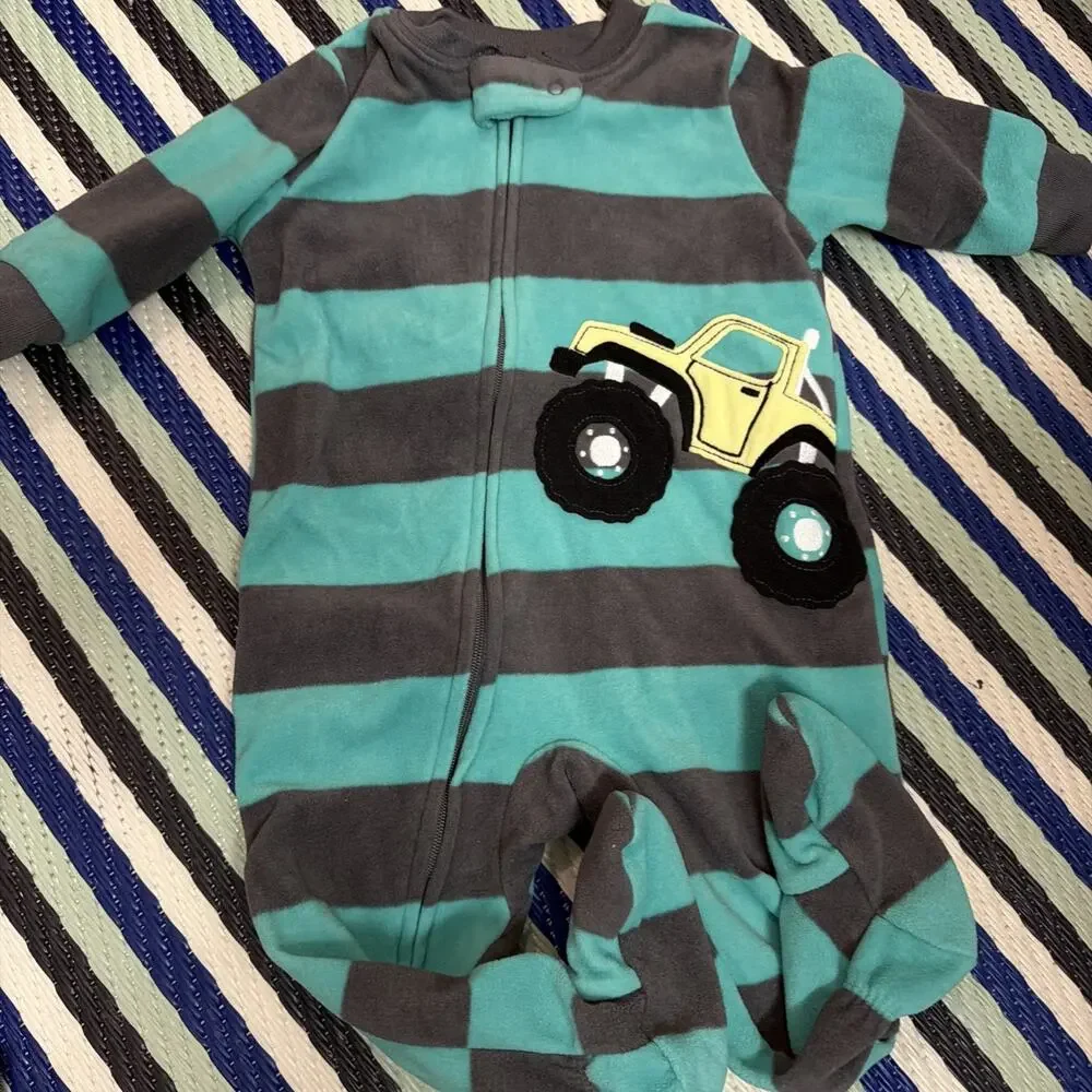 Carter’s Set Of 2 Baby Boys Cozy Fleece Zip-Up Sleep & Play 6 Mo